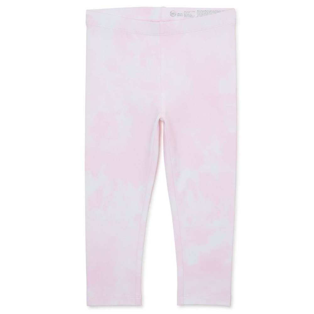 Wonder Nation Girls Kid Tough Leggings, Pink Mineral Wash, Size L 10/12